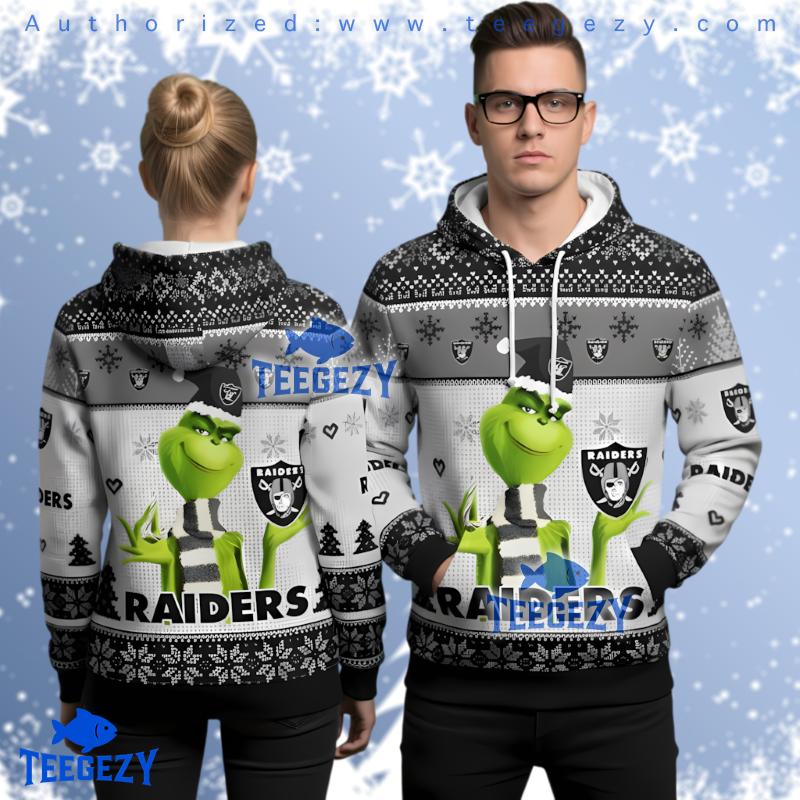 Las Vegas Raiders Grinch Who Stole Christmas Ugly Hoodie 3D Las Vegas Raiders Grinch Who Stole Christmas Ugly Hoodie 3D