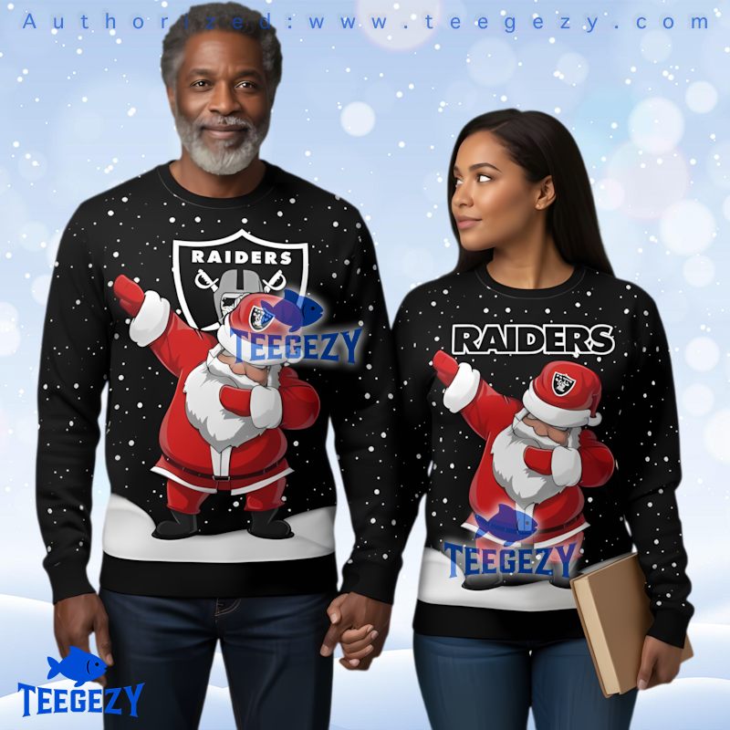 Las Vegas Raiders Santa Dab Ugly Christmas Sweatshirt Nfl Fan Gear