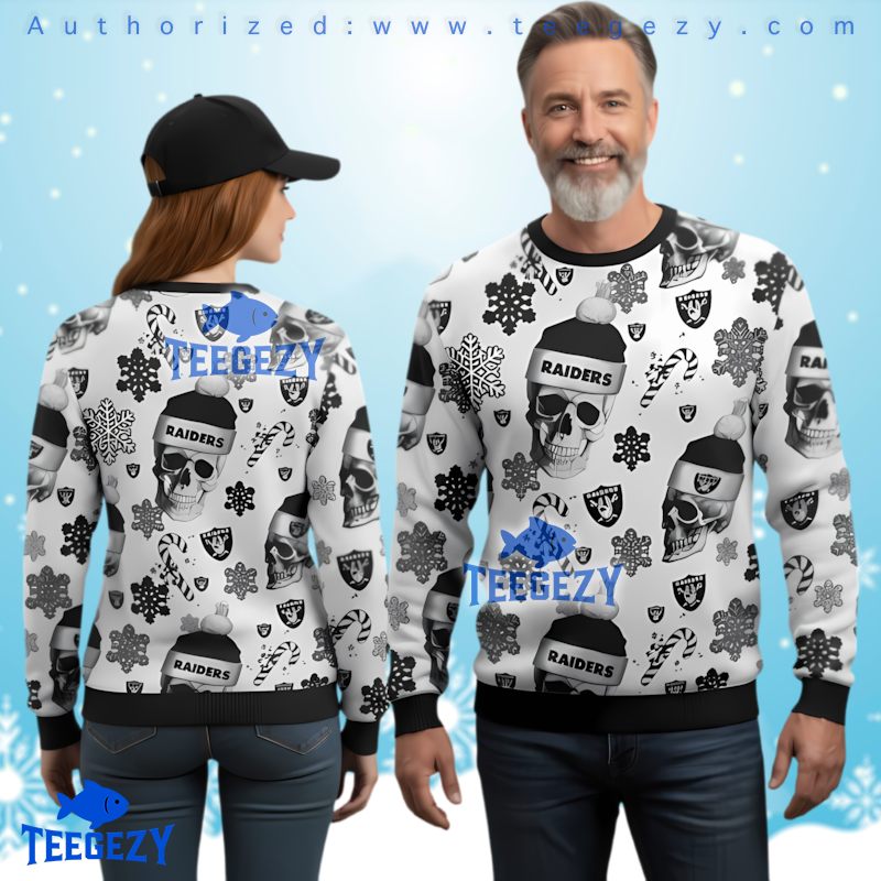 Las Vegas Raiders Scary Skull Ugly Christmas Sweater Fan Apparel