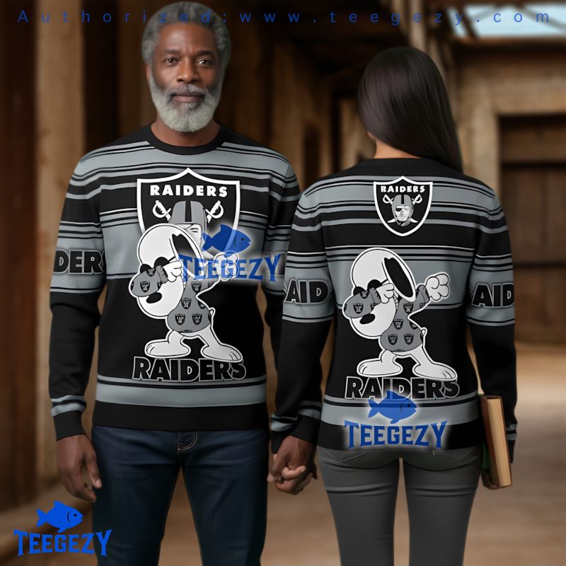 Las Vegas Raiders Wreath Christmas Lights 3D Print Ugly Sweater