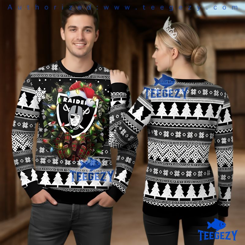 Las Vegas Raiders Star Wars Baby Yoda Black Ugly Christmas Sweater