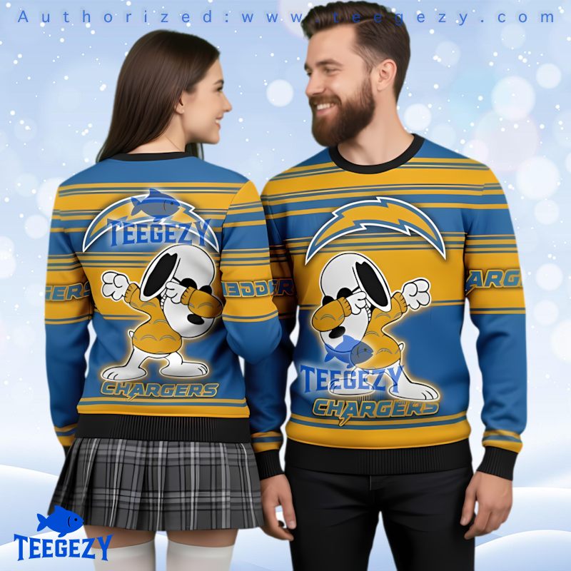 Los Angeles Chargers Dabbing Snoopy Ugly Christmas Sweater