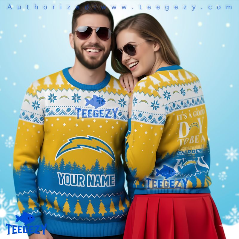 Los Angeles Chargers Good Day To Be A Fan Ugly Christmas Sweater