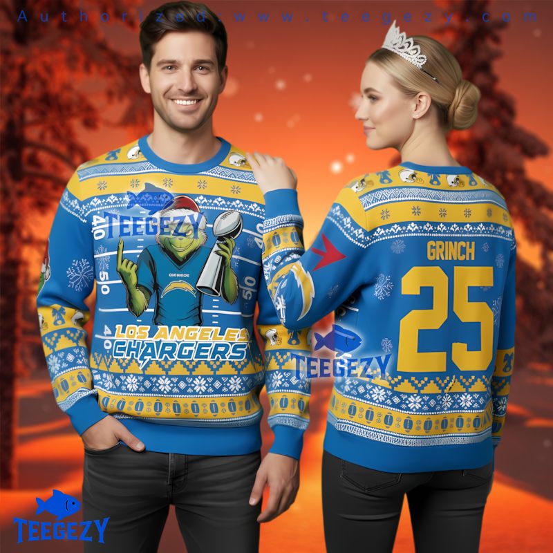 Los Angeles Chargers Grinch Championship Ugly Christmas Sweater