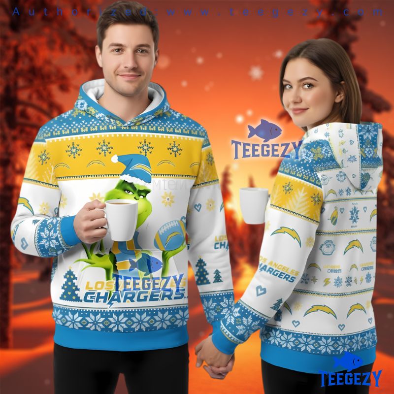 Los Angeles Chargers Grinch Football Ugly Christmas 3D Hoodie