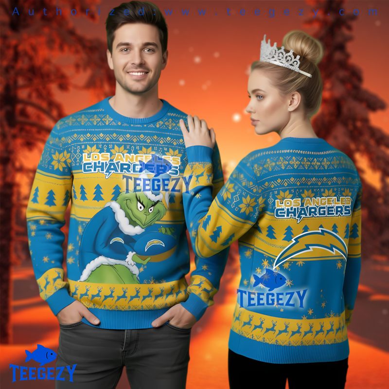Los Angeles Chargers Grinch Stealing Christmas Ugly Sweater Men Women
