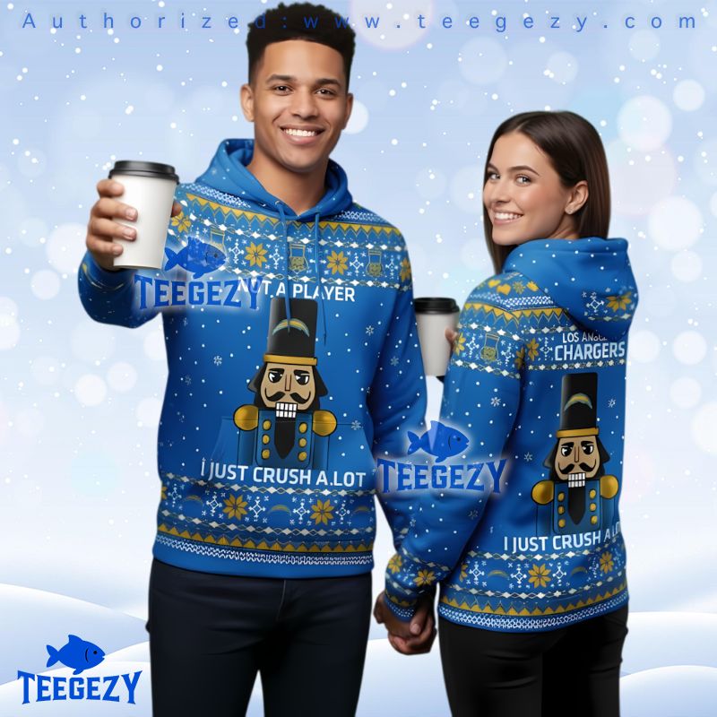 Los Angeles Chargers Nutcracker Crush A Lot Ugly Christmas 3D Hoodie