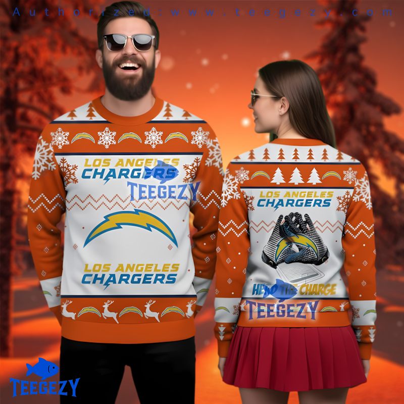 Los Angeles Chargers Orange Ugly Christmas Sweater Holiday Gift