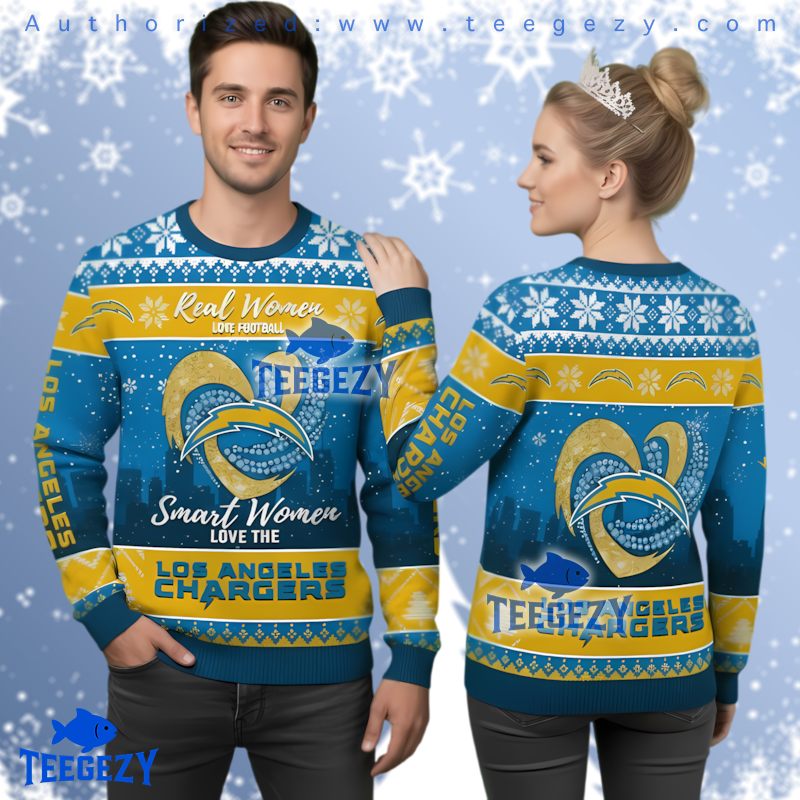 Los Angeles Chargers Smart Women Love Football Ugly Sweater