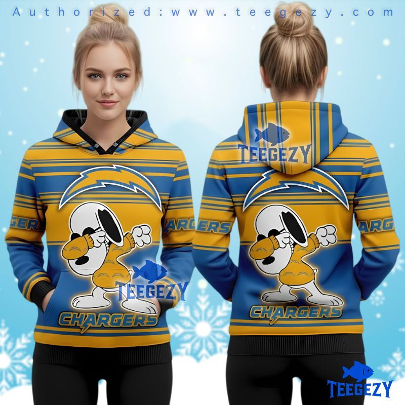 Los Angeles Chargers Snoopy Dab Ugly Christmas 3D Hoodie