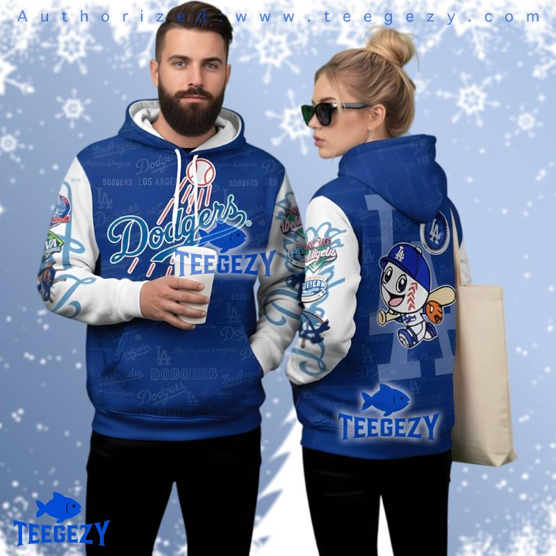 Los Angeles Dodgers Chibi Mascot 3D Hoodie Youth Los Angeles Dodgers Chibi Mascot 3D Hoodie Youth