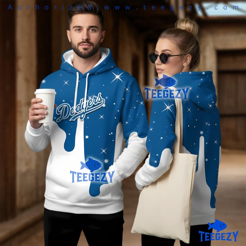 Los Angeles Dodgers Galaxy Effect Drip 3D Pullover Hoodie Los Angeles Dodgers Galaxy Effect Drip 3D Pullover Hoodie