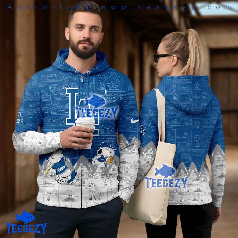 Los Angeles Dodgers Snoopy Peanuts Comic 3D Printed Hoodie Los Angeles Dodgers Snoopy Peanuts Comic 3D Printed Hoodie