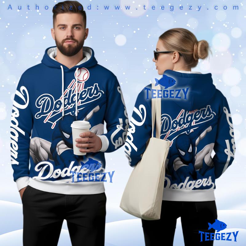 Los Angeles Dodgers Spider Man 3D Print Zip Up Hoodie Los Angeles Dodgers Spider Man 3D Print Zip Up Hoodie