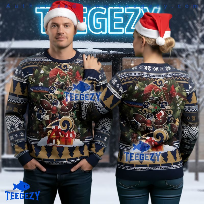 Los Angeles Rams Christmas Tree Ugly Sweater Fan Gear Los Angeles Rams Christmas Tree Ugly Sweater Fan Gear