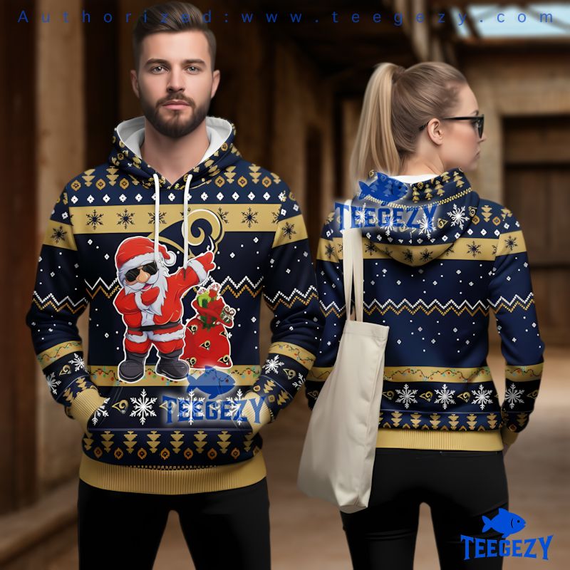Los Angeles Rams Christmas Wreath Holiday Ugly 3D Hoodie
