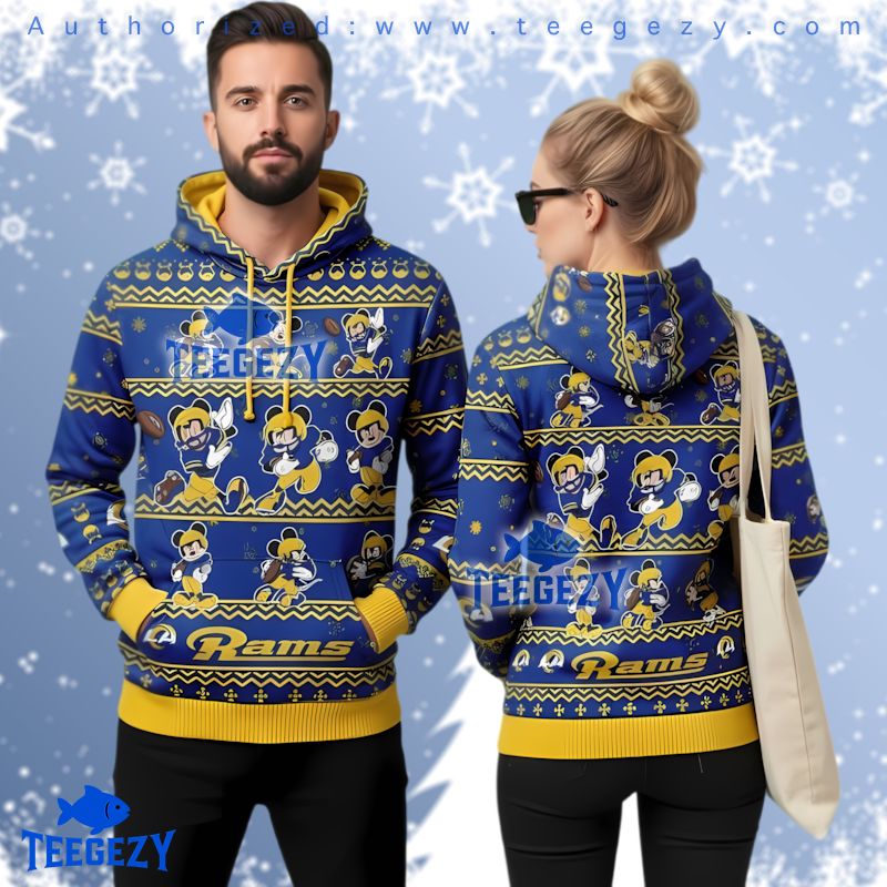 Los Angeles Rams Donald Trump Ugly Christmas 3D Hoodie Los Angeles Rams Donald Trump Ugly Christmas 3D Hoodie