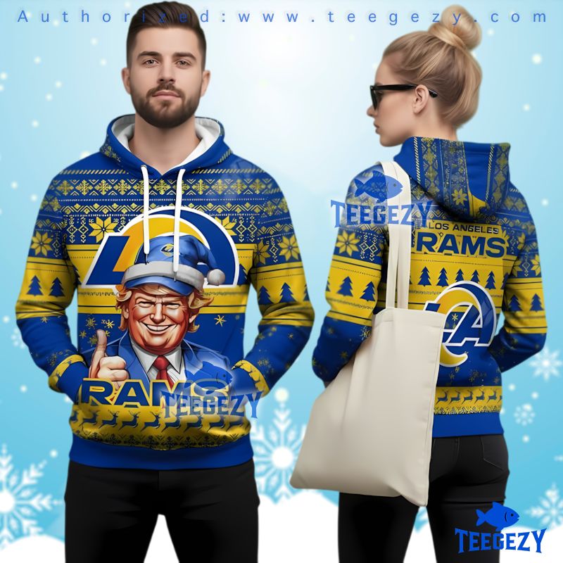 Los Angeles Rams Chiefs Grateful Dead Ugly Christmas 3D Hoodie Los Angeles Rams Chiefs Grateful Dead Ugly Christmas 3D Hoodie