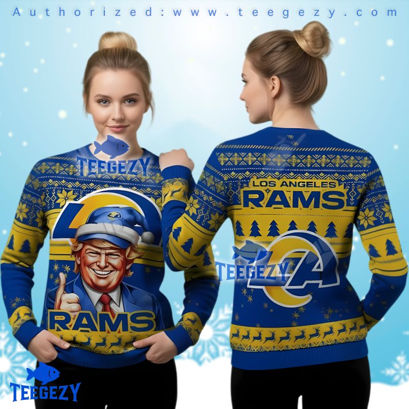 Los Angeles Rams Donald Trump Ugly Christmas Sweater Political