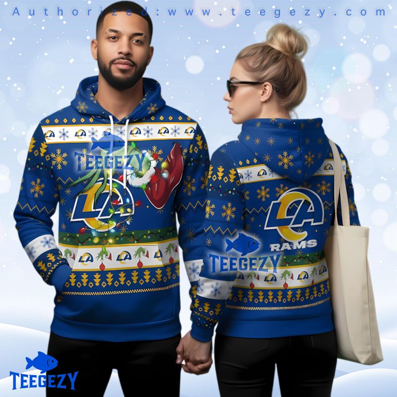 Los Angeles Rams Grinch Family Ugly Christmas Party 3D Hoodie