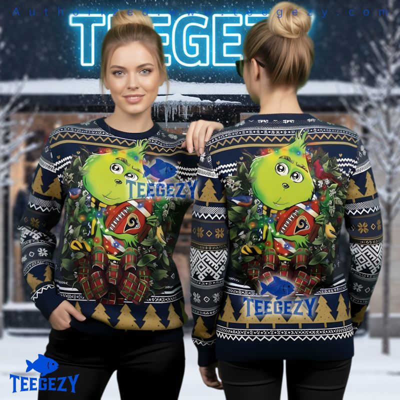 Los Angeles Rams Grinch Hug Ugly Christmas Sweater Xmas Day Los Angeles Rams Grinch Hug Ugly Christmas Sweater Xmas Day