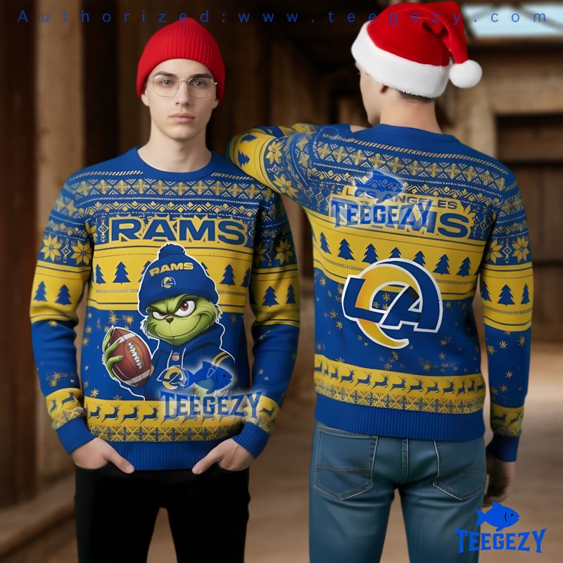 Los Angeles Rams Grinch Mascot 3D Print Ugly Christmas Sweater