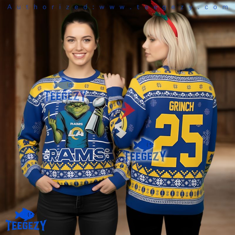 Los Angeles Rams Grinch Super Bowl Ugly Christmas Sweater