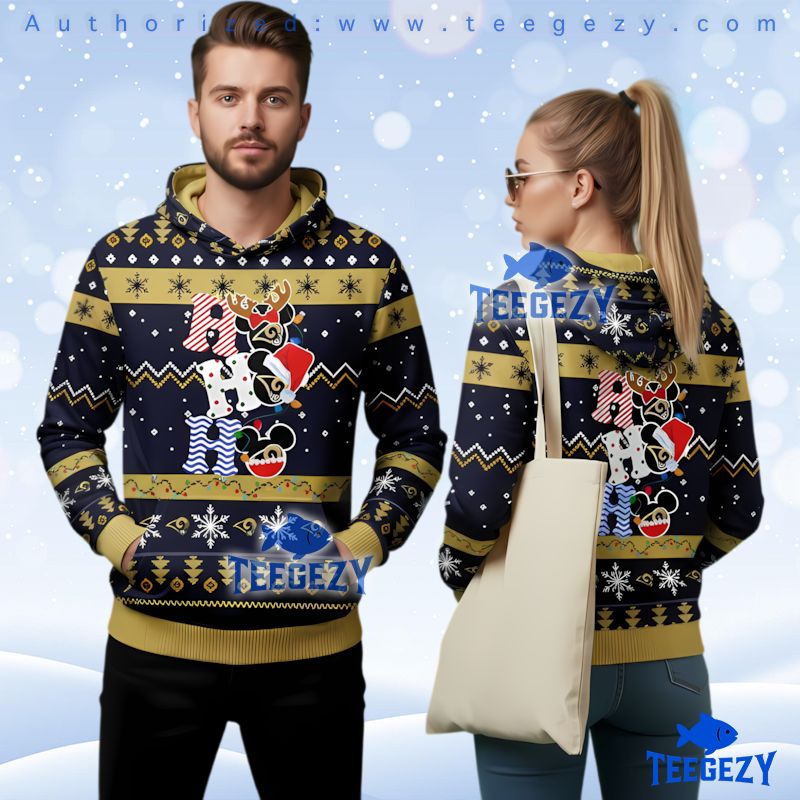 Los Angeles Rams Logo Snowflake Ugly Christmas 3D Hoodie Los Angeles Rams Logo Snowflake Ugly Christmas 3D Hoodie