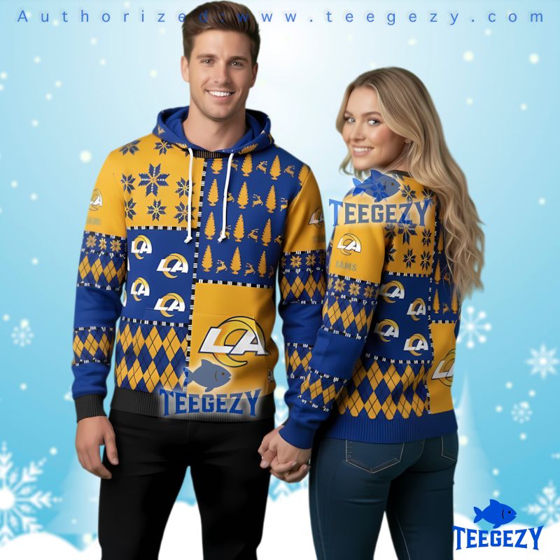 Los Angeles Rams Hohoho Mickey Mouse Ugly Christmas 3D Hoodie