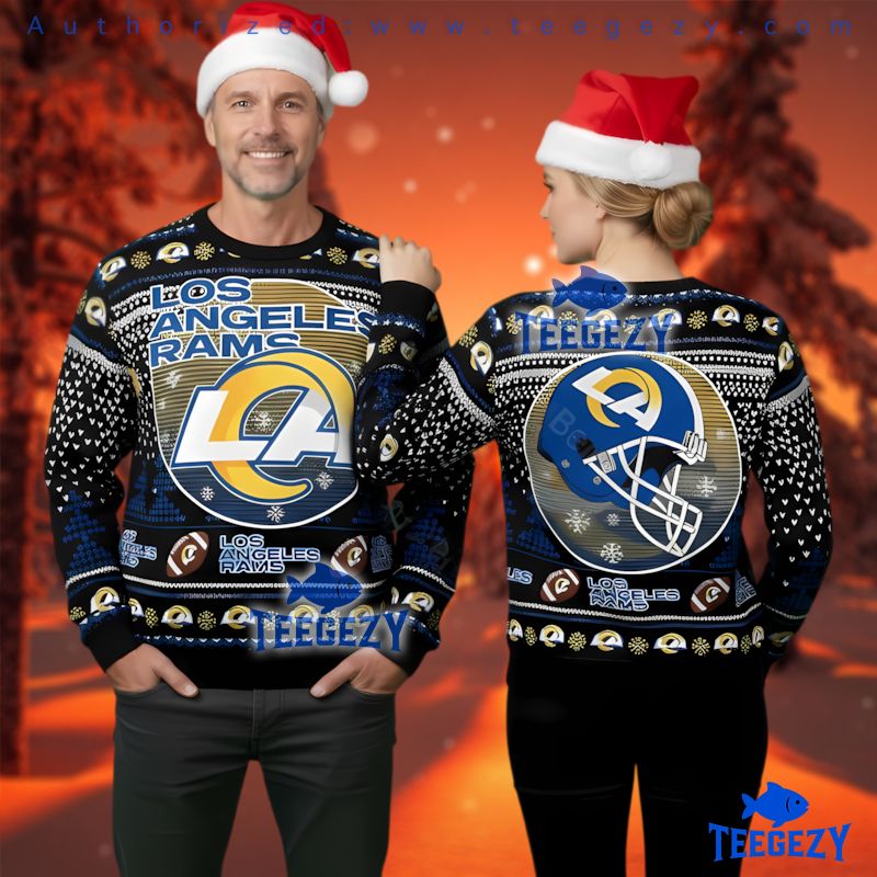 Los Angeles Rams Logo Helmet Ugly Christmas Sweater