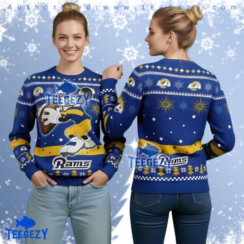 Los Angeles Rams Mickey Theme Ugly Holiday Sweater