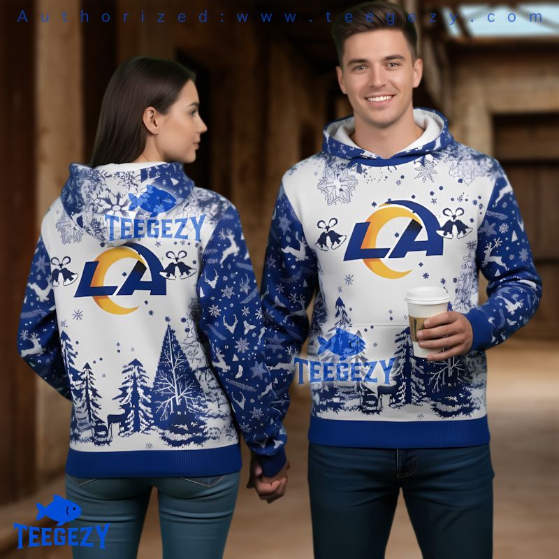 Los Angeles Rams The Grinch Face Ugly Christmas 3D Hoodie