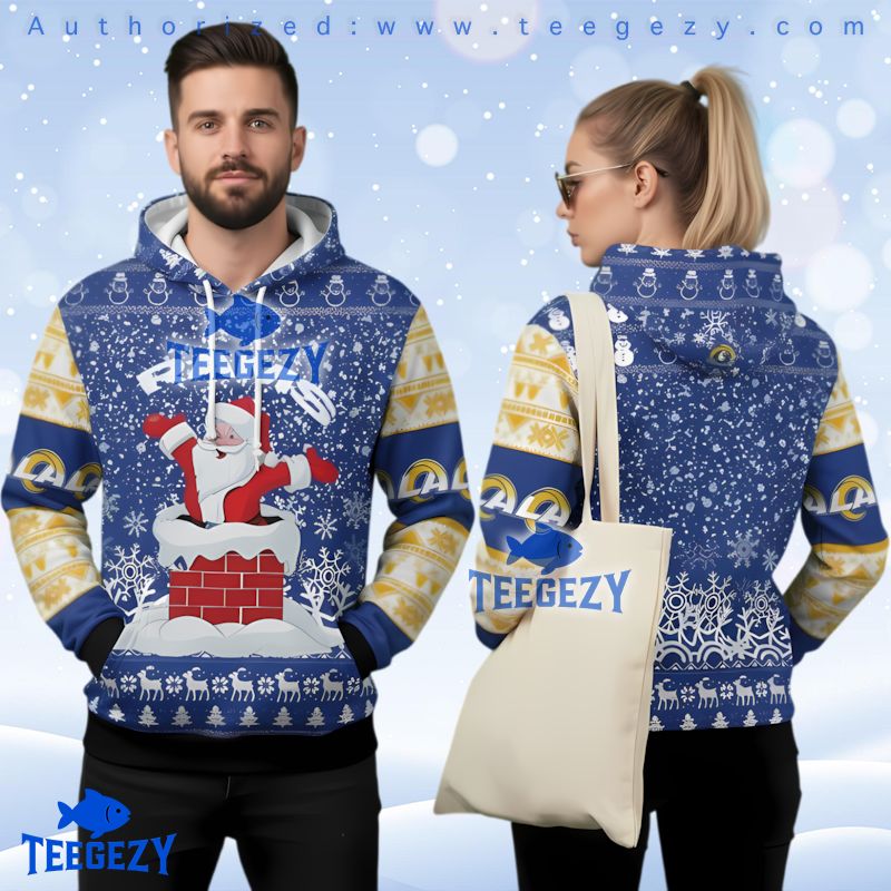 Los Angeles Rams Winter Pattern Ugly Christmas 3D Hoodie Gift Los Angeles Rams Winter Pattern Ugly Christmas 3D Hoodie Gift