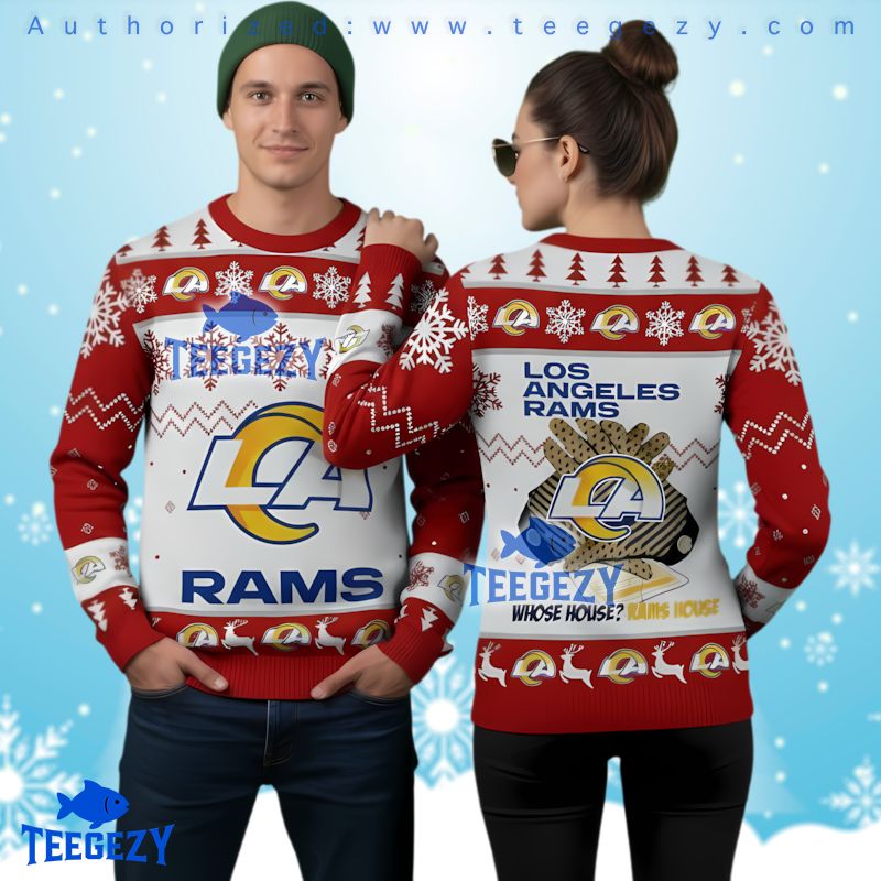 Los Angeles Rams Whose House Rams House Ugly Christmas Sweater