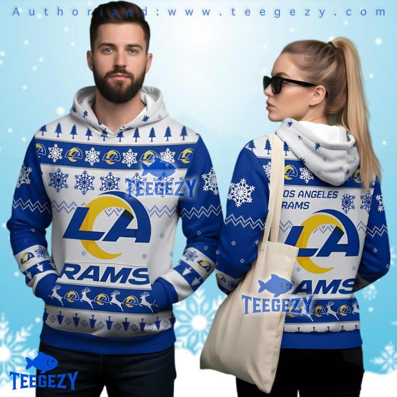 Los Angeles Rams The Grinch Full Face Ugly Christmas 3D Hoodie Los Angeles Rams The Grinch Full Face Ugly Christmas 3D Hoodie