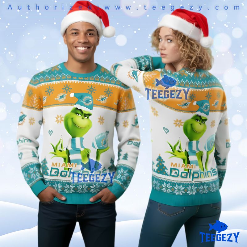 Miami Dolphins Grinch Christmas Sweater Unique Design