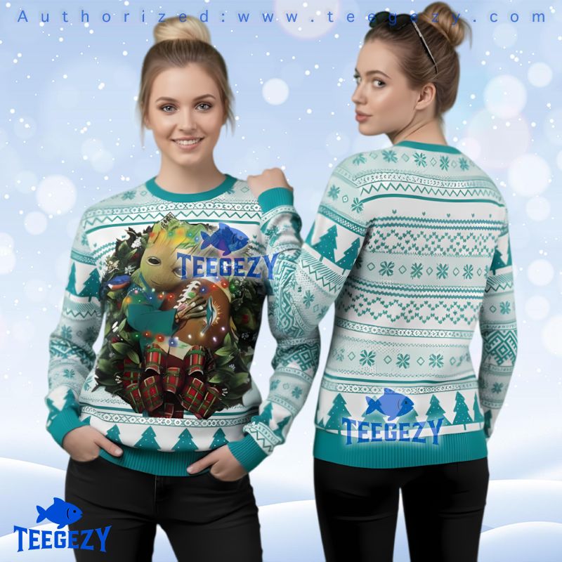Miami Dolphins Ho Ho Ho Mickey Ugly Christmas Sweater Apparel Miami Dolphins Ho Ho Ho Mickey Ugly Christmas Sweater Apparel