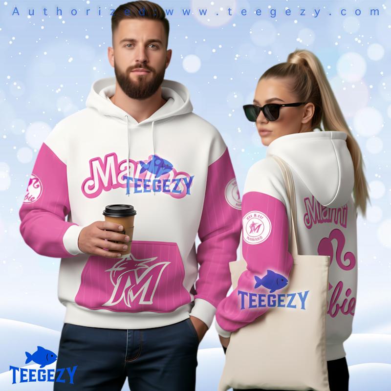 Miami Marlins Barbie Movie 3D Hoodie Fashion Miami Marlins Barbie Movie 3D Hoodie Fashion