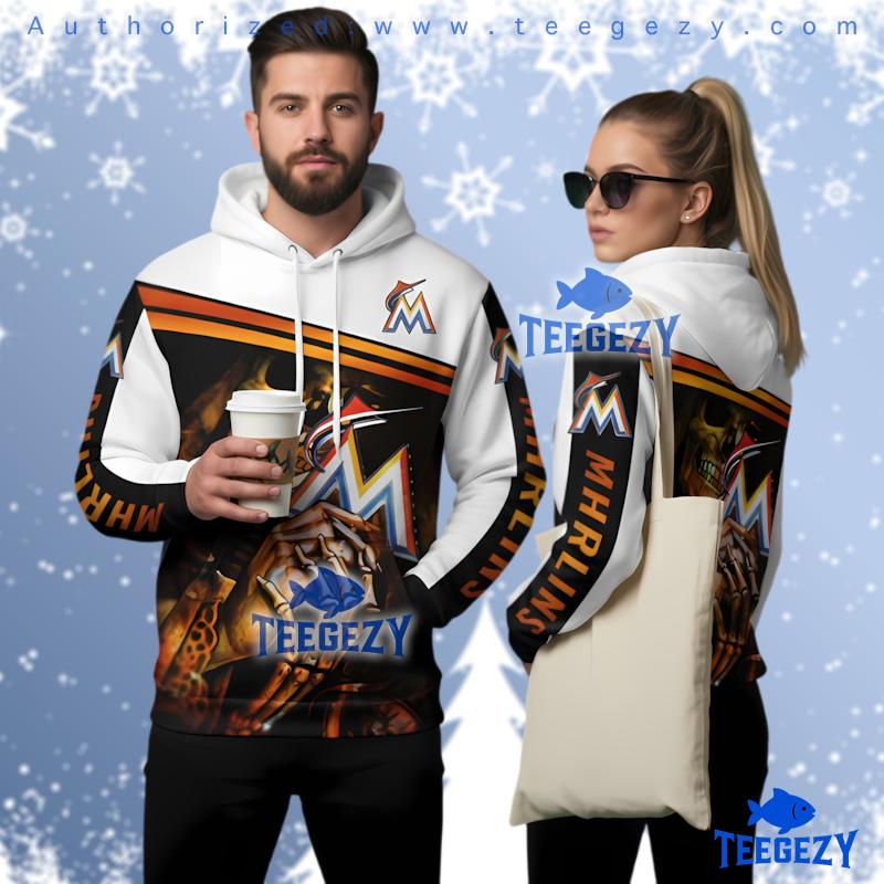 Miami Marlins Grim Reaper Skull 3D Hoodie Pattern Miami Marlins Grim Reaper Skull 3D Hoodie Pattern