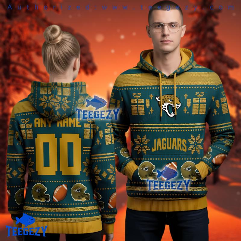 Personalized Jacksonville Jaguars Ugly Christmas 3D Hoodie Personalized Jacksonville Jaguars Ugly Christmas 3D Hoodie