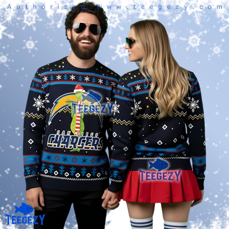 San Diego Chargers Grinch Stole Christmas Ugly Sweater Custom 3D