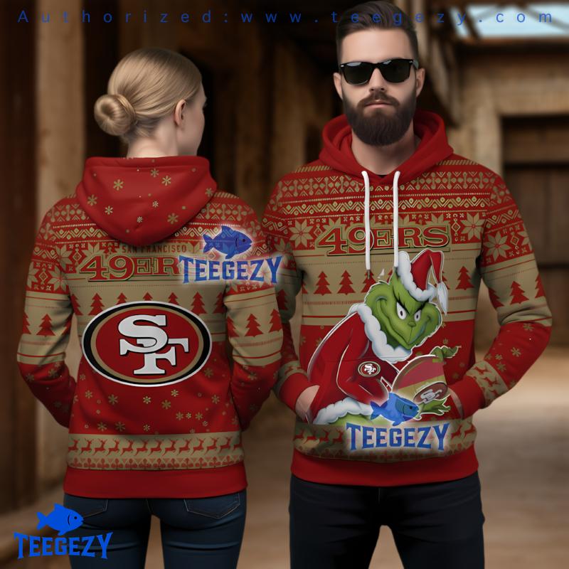 San Francisco 49Ers Christmas Grinch Stole Football Ugly Christmas 3D Hoodie Print San Francisco 49Ers Christmas Grinch Stole Football Ugly Christmas 3D Hoodie Print