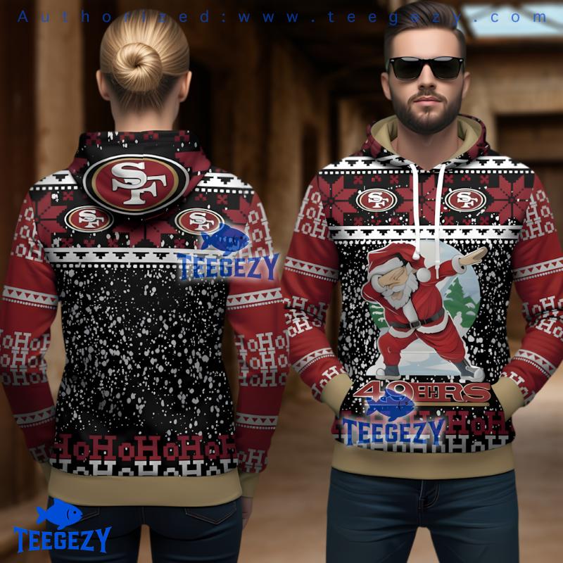 San Francisco 49Ers Dabbing Santa Red Ugly Christmas 3D Hoodie San Francisco 49Ers Dabbing Santa Red Ugly Christmas 3D Hoodie