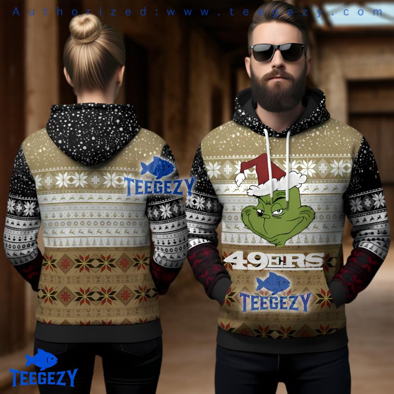 San Francisco 49Ers Funny Grinch Christmas Ugly 3D Hoodie San Francisco 49Ers Funny Grinch Christmas Ugly 3D Hoodie