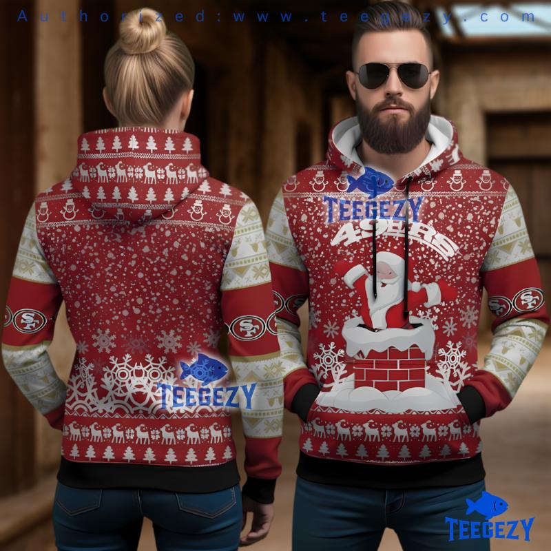 San Francisco 49Ers Santa Chimney Ugly Christmas Hoodie 3D Print San Francisco 49Ers Santa Chimney Ugly Christmas Hoodie 3D Print