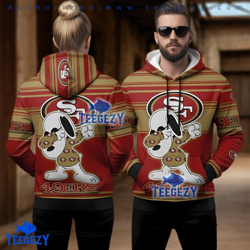 San Francisco 49Ers Snoopy Dabbing Mascot Christmas 3D Ugly Hoodie San Francisco 49Ers Snoopy Dabbing Mascot Christmas 3D Ugly Hoodie