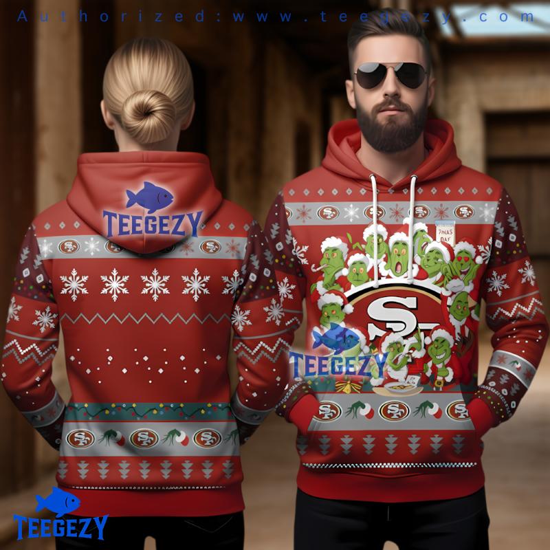 San Francisco 49Ers Team Grinches Ugly Christmas 3D Hoodie San Francisco 49Ers Team Grinches Ugly Christmas 3D Hoodie