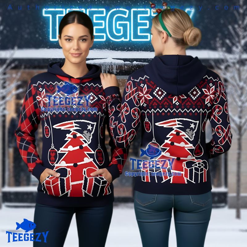 New England Patriots Christmas Tree Ugly Christmas 3D Hoodie New England Patriots Christmas Tree Ugly Christmas 3D Hoodie