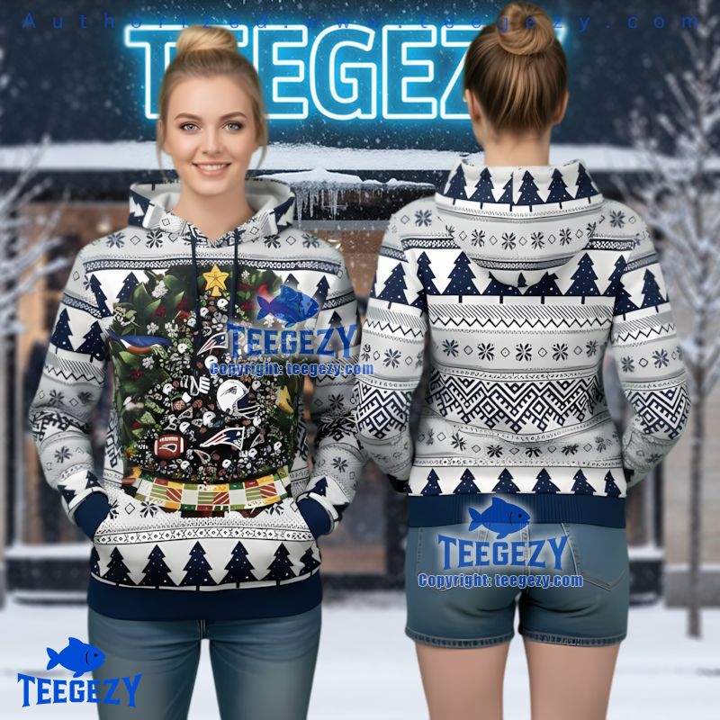 New England Patriots Christmas Wreath Ugly Christmas 3D Hoodie New England Patriots Christmas Wreath Ugly Christmas 3D Hoodie