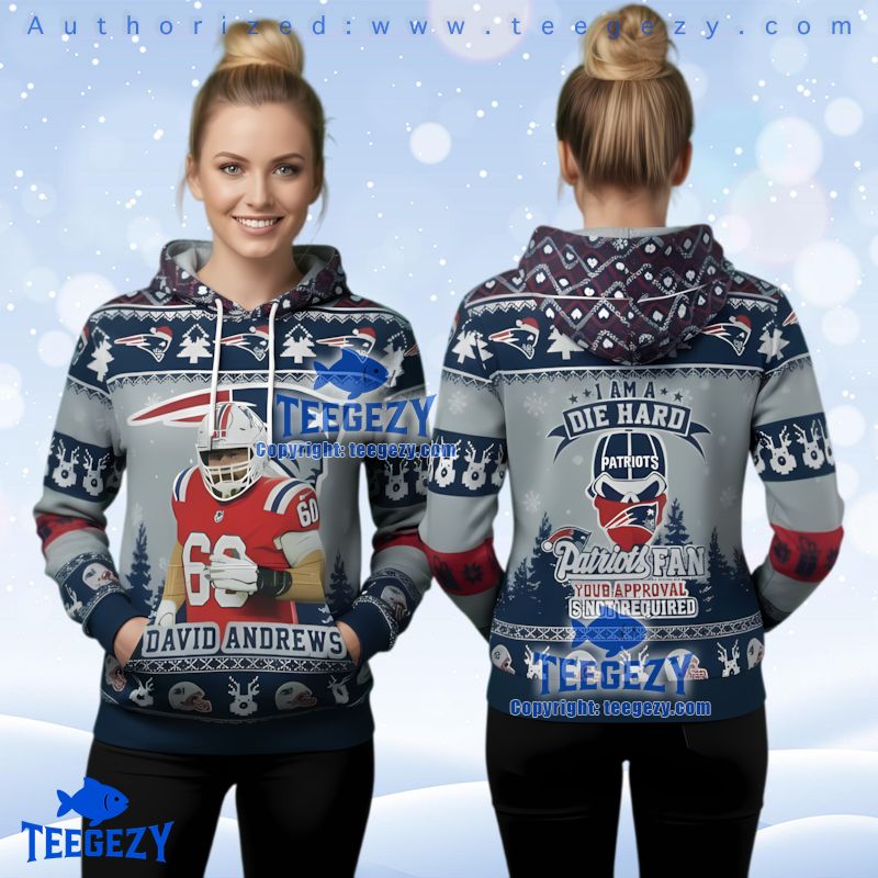 New England Patriots David Andrews Player Ugly Christmas 3D Hoodie
